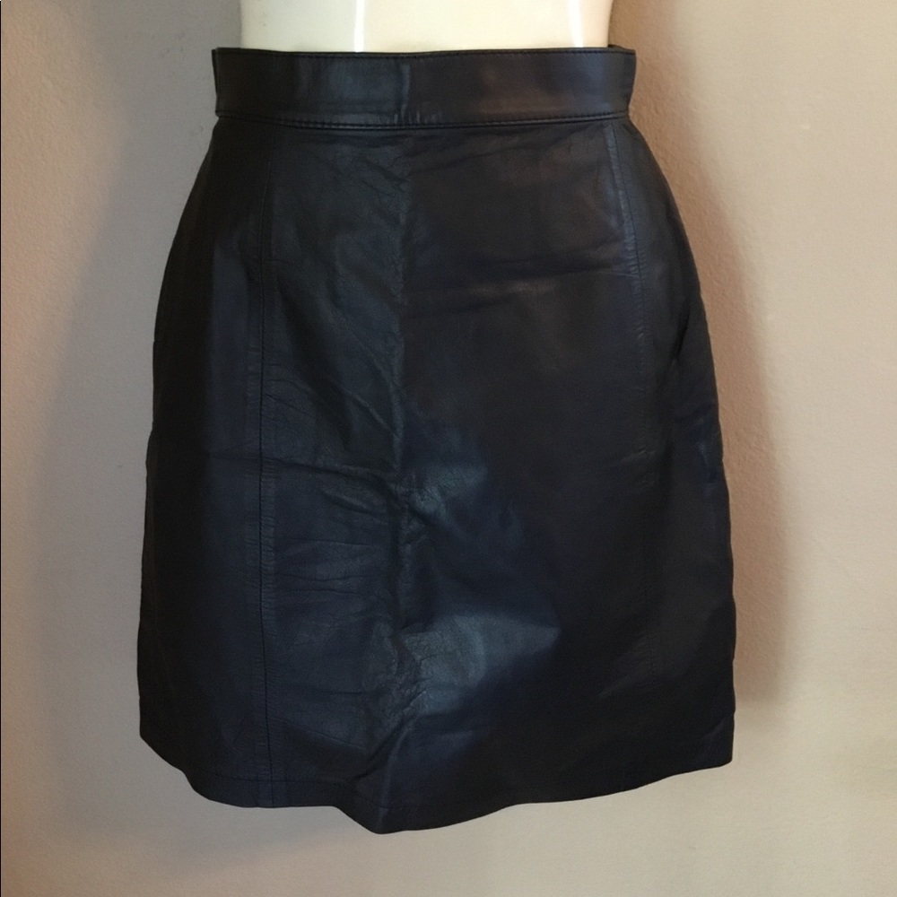 Vintage Amati black leather mini skirts